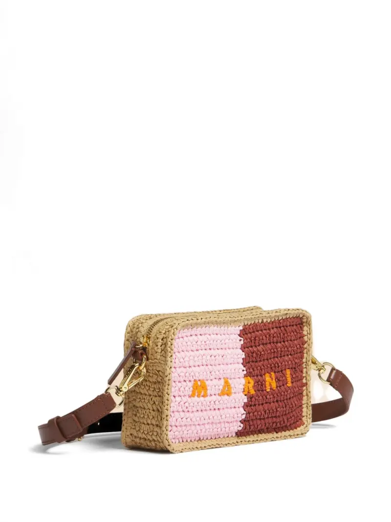 Marni Seaside Tasche in Colour-Block-Optik in Braun
