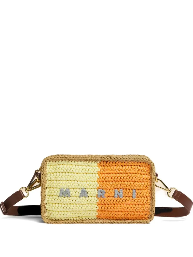 Marni Seaside Tasche in Colour-Block-Optik in Braun