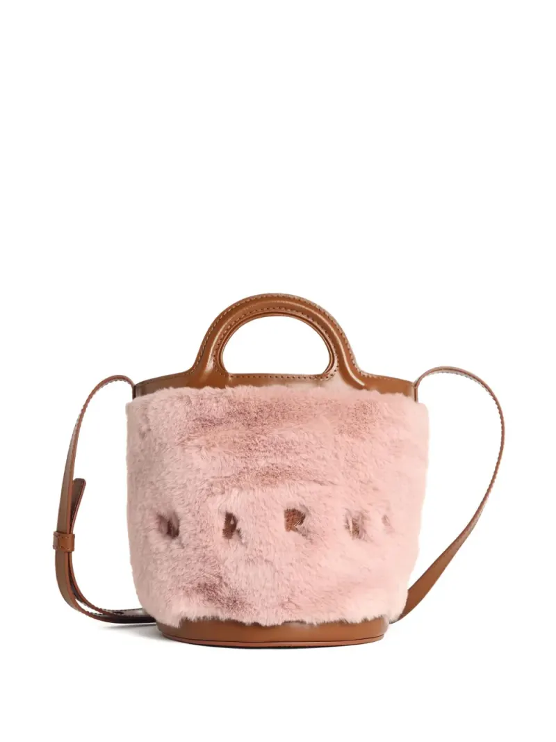 Marni Micro Tropicalia Tote Bag mit Logo-Stickerei in Rosa