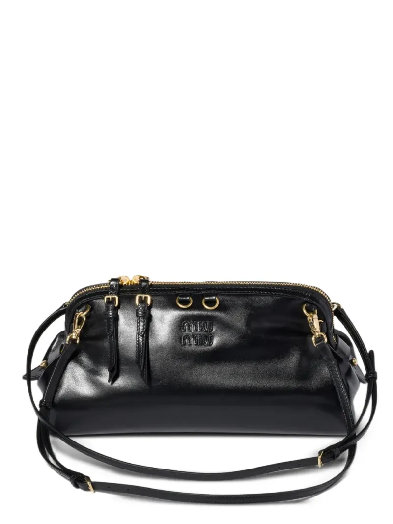 Miu Miu Caprice Clutch aus glänzendem Leder
