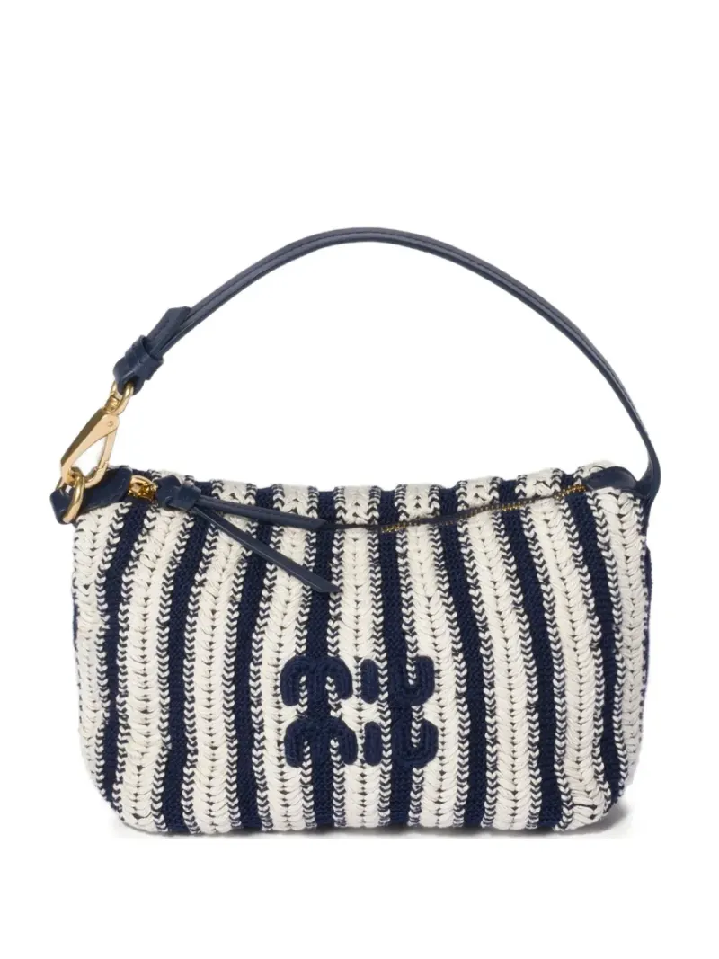 Miu Miu Clutch aus Leder mit Häkelmuster