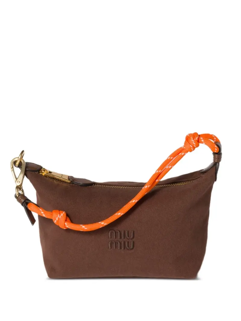 Miu Miu Mini Gabardine-Tasche mit Logo