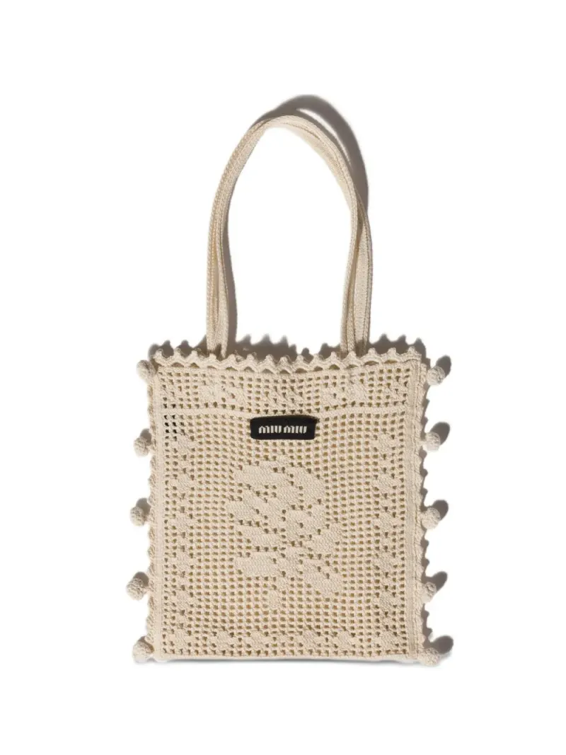 Miu Miu Handtasche aus Baumwollhäkelstrick