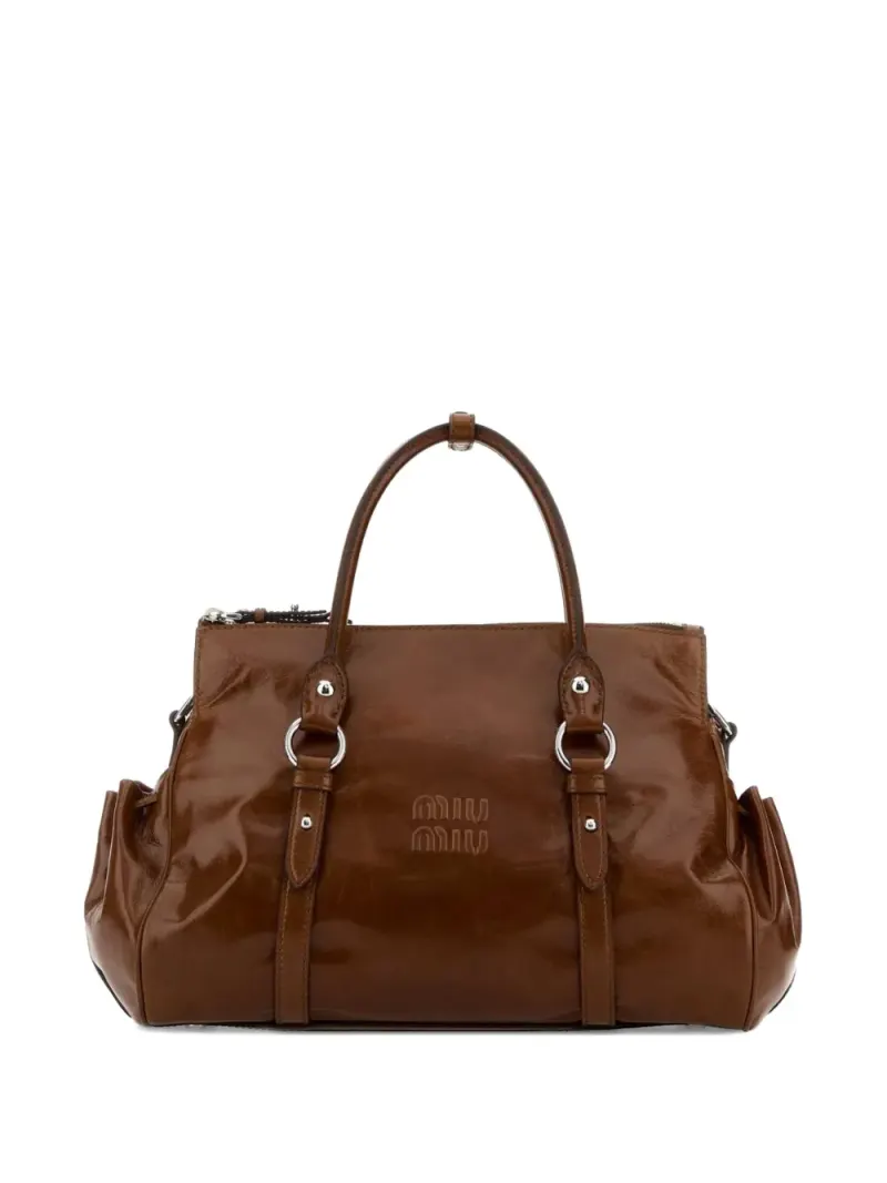 Miu Miu logo-plaque buckled backpack Rucksäcke