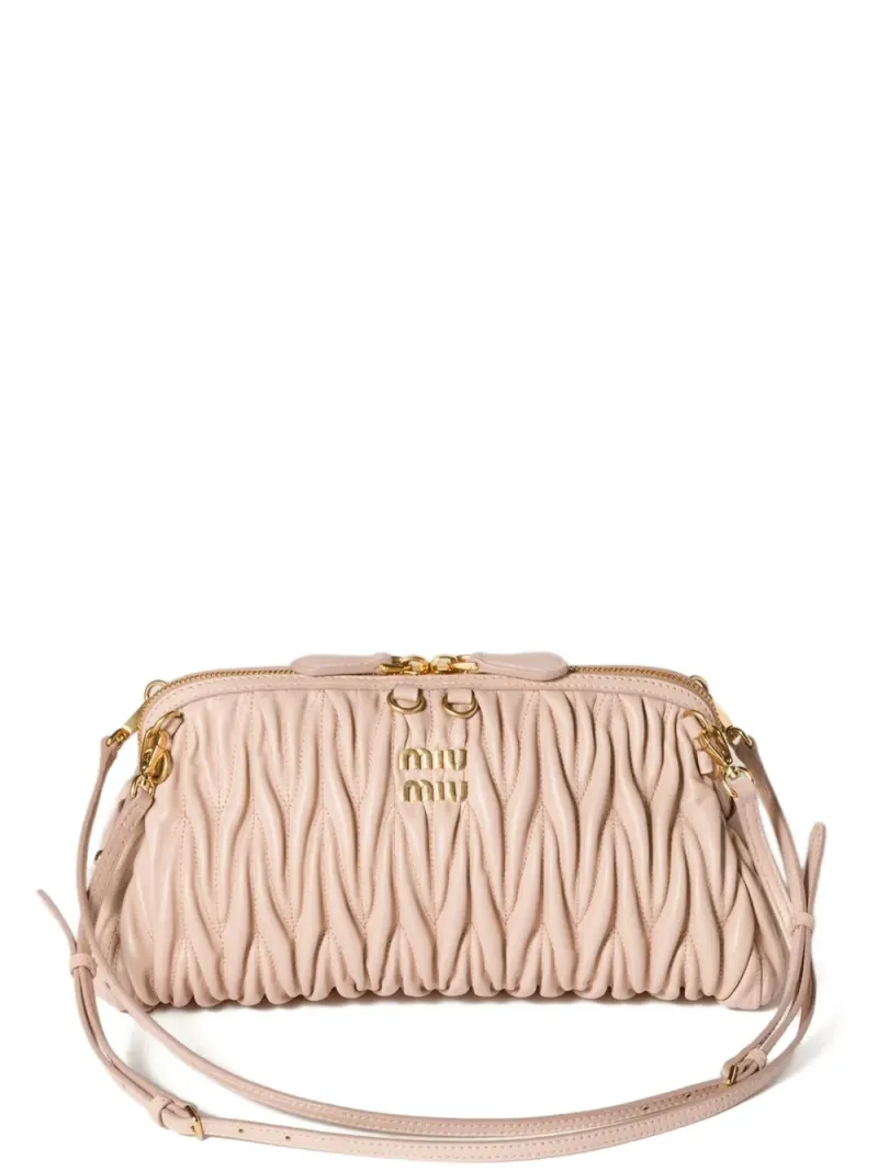 Miu Miu matelassé leather clutch bag