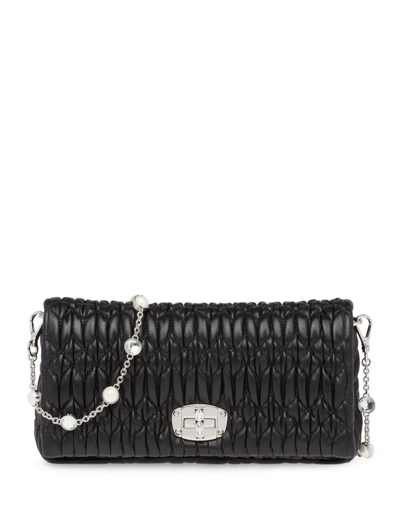 Miu Miu 'Miu Crystal' Schultertasche in Schwarz