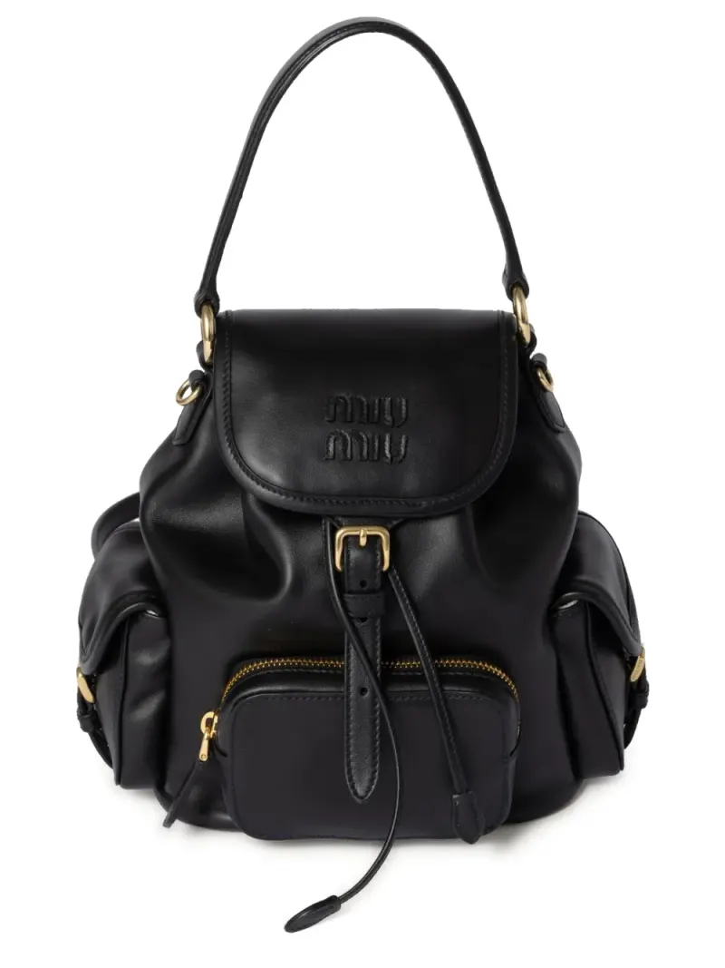 Miu Miu Rucksack aus Leder in Schwarz
