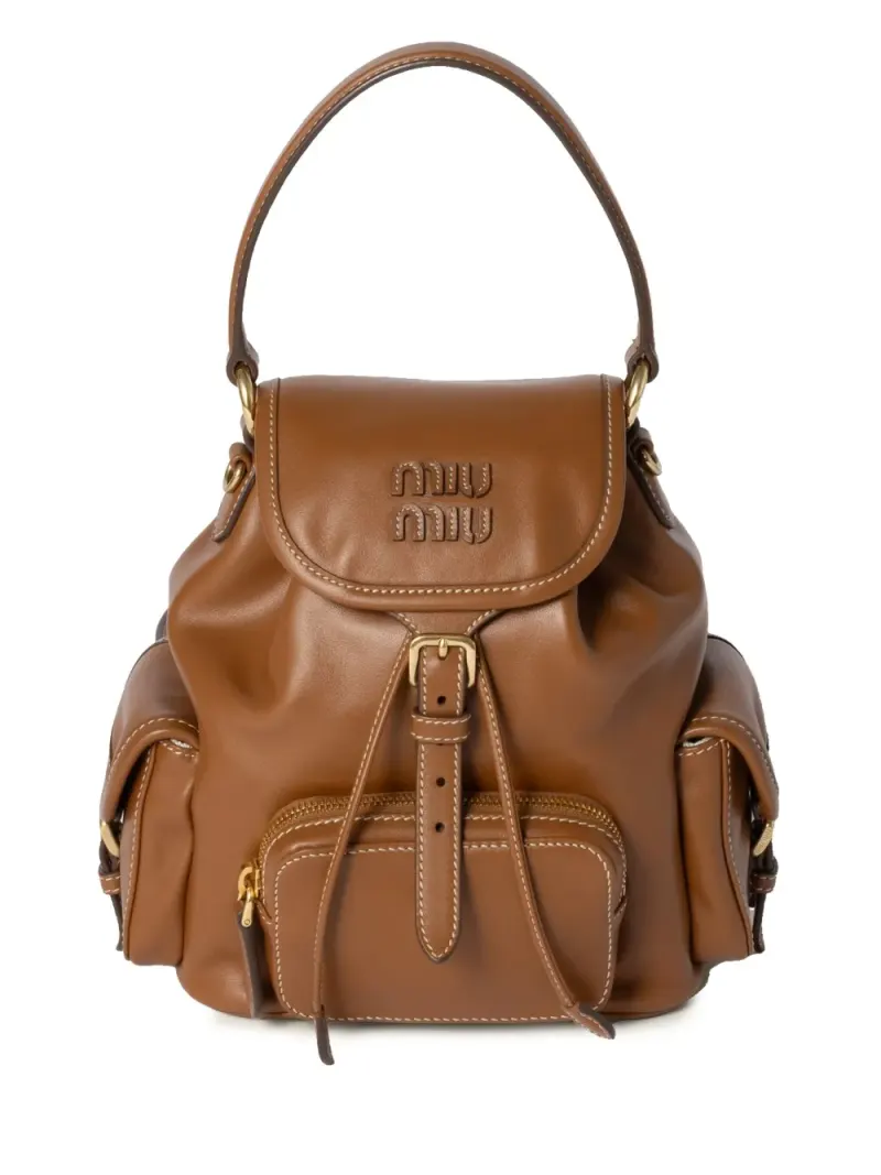 Miu Miu Rucksack aus Leder in Braun