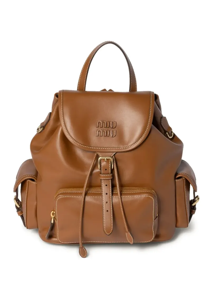 Miu Miu Rucksack aus Leder in Braun