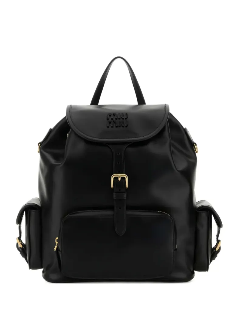 Miu Miu Rucksack mit Schnallen in Schwarz