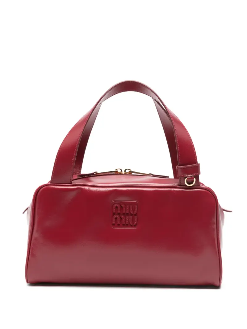 Miu Miu Softy Schultertasche mit Prägung in Rot
