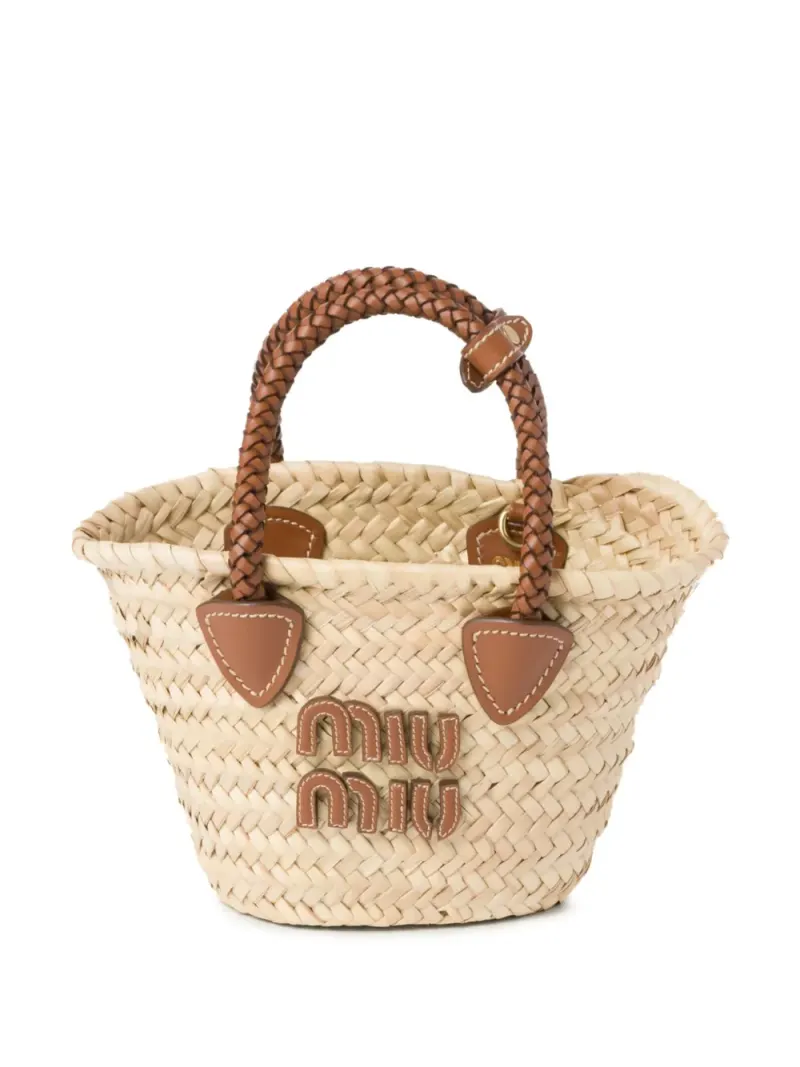Miu Miu Tweed-Shopper mit Logo