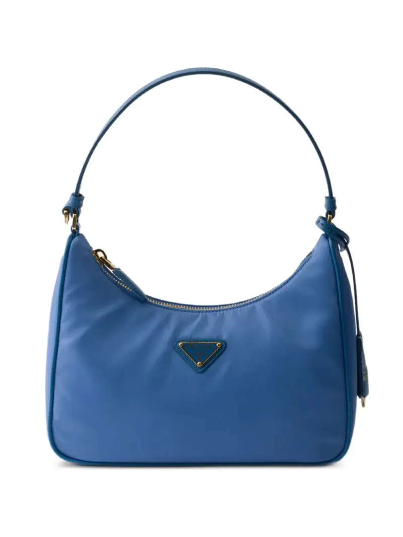 Prada Mini Re-Edition 2005 Tote Bag mit Triangel-Logo Mini in Blau