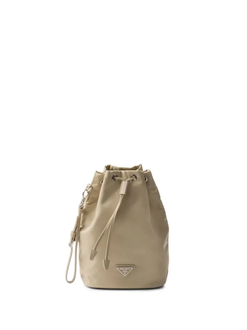 Prada Re-Nylon Clutch in Nude Re-Nylon-Leder