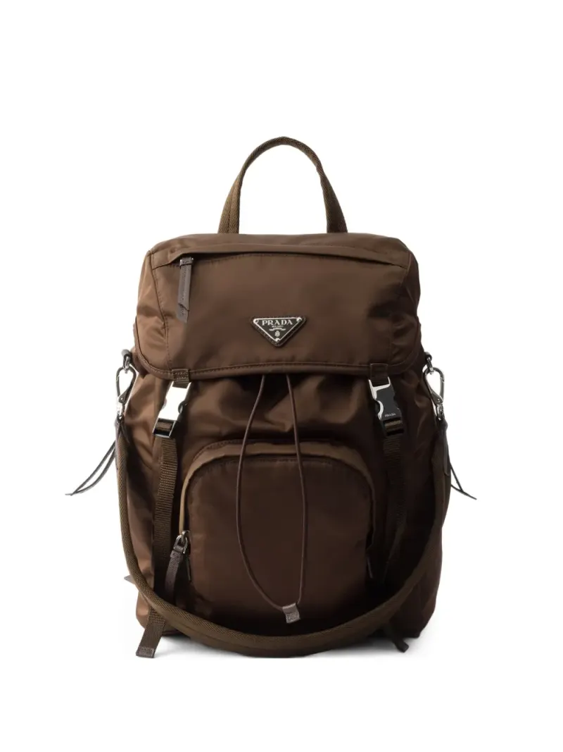Prada Rucksack mit Logo-Detail in Braun