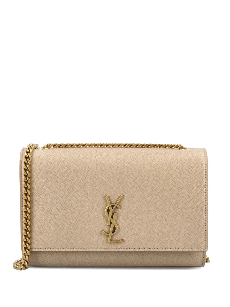 Saint Laurent Kleine neue KATE Tasche aus Puderleder in Nude