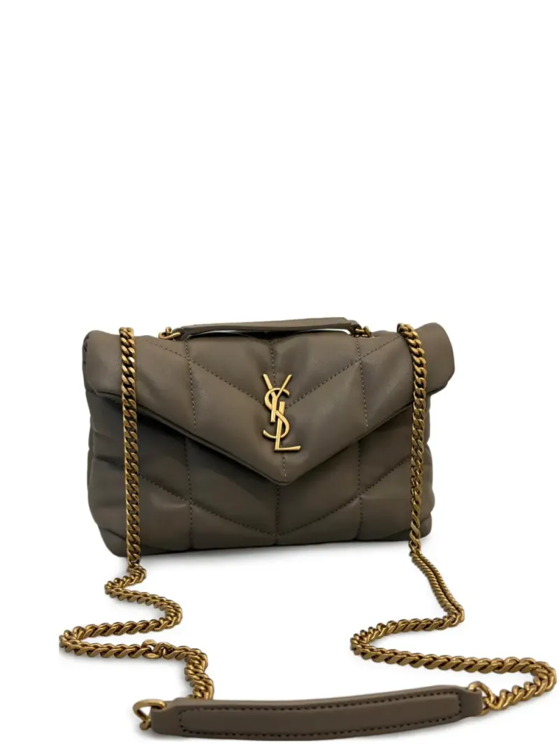 Saint Laurent Toy Puffer Schultertasche in Grau