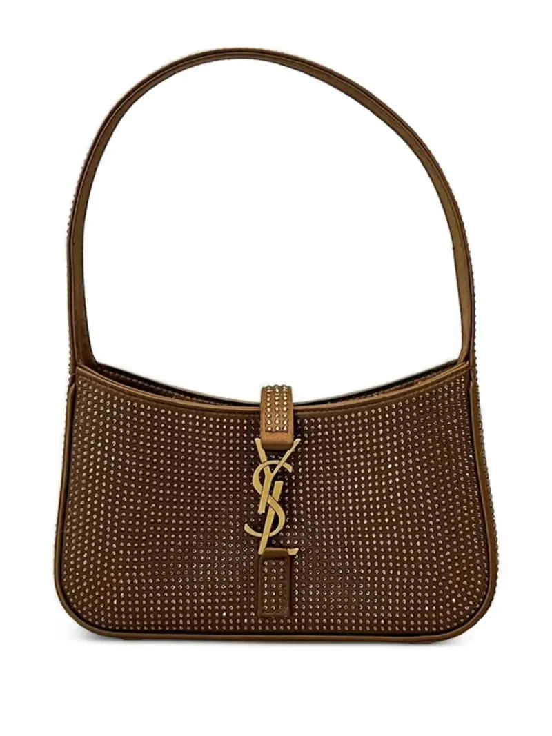 Saint Laurent Verzierte Schultertasche in Braun
