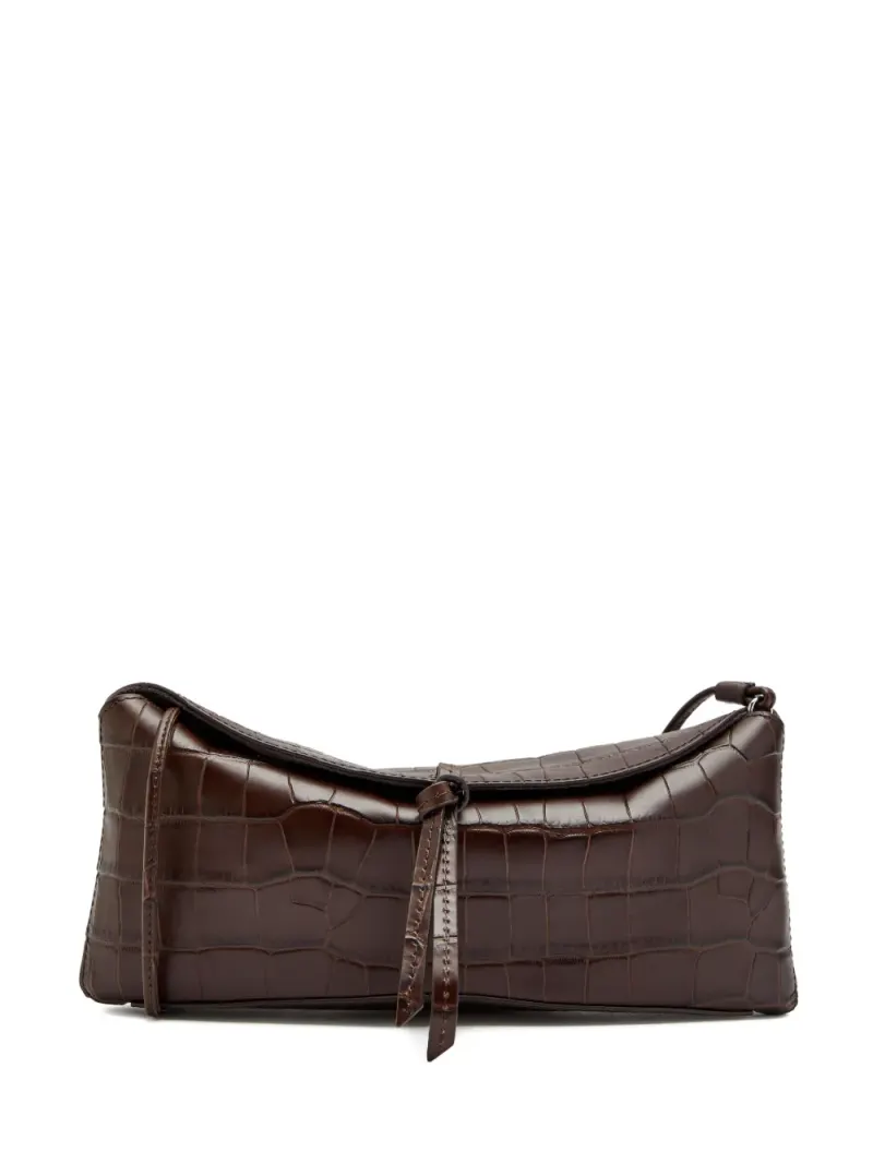 Staud EVe Clutch mit Kroko-Prägung