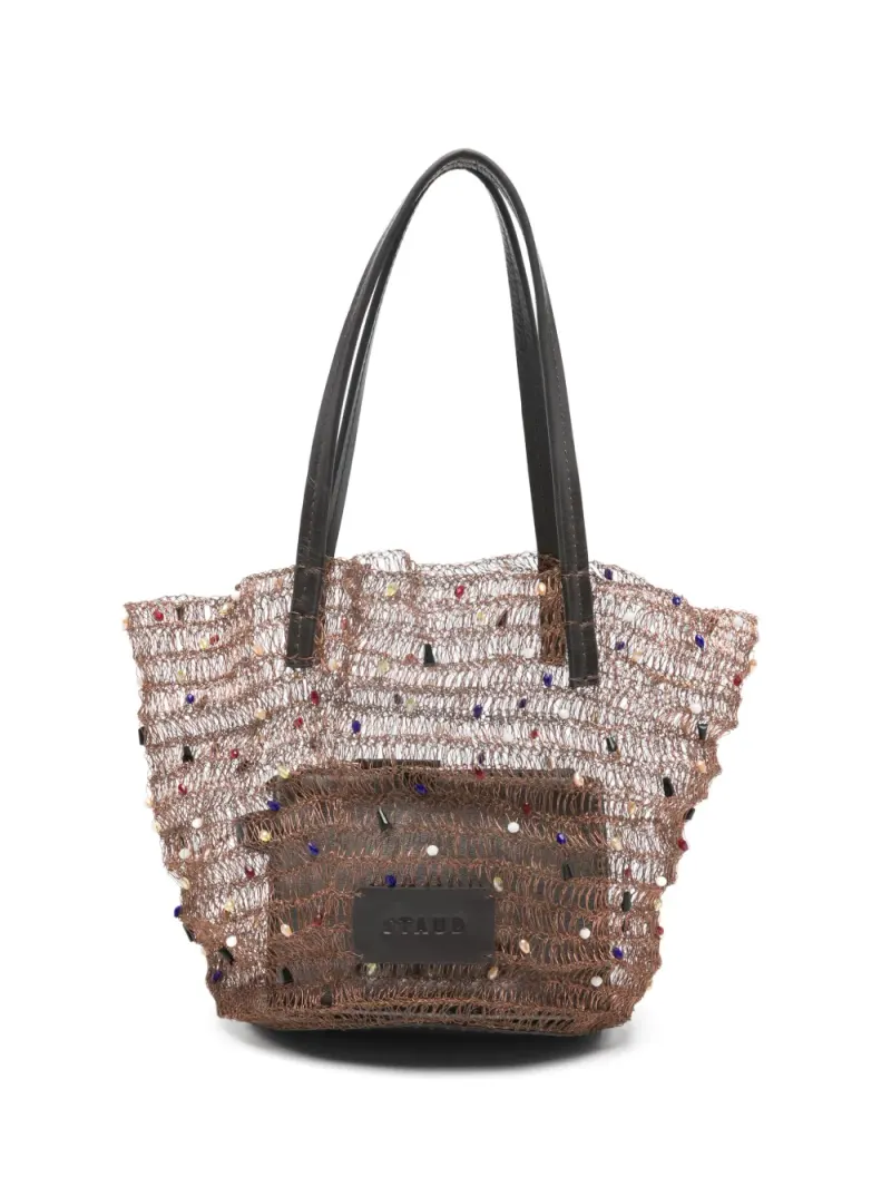 Staud Jewel Tote Bag mit Perlen in Braun