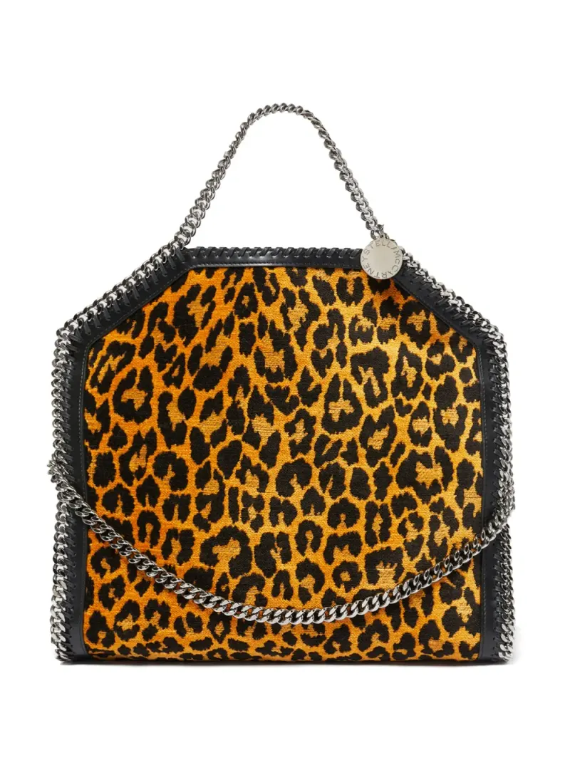 Stella McCartney 3Chain Tote Bag mit Leoparden-Print in Nude