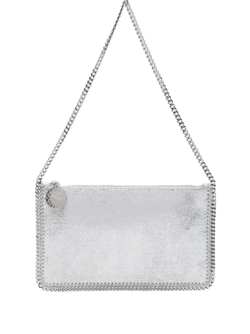 Stella McCartney Clutch mit Kettendetail in Grau
