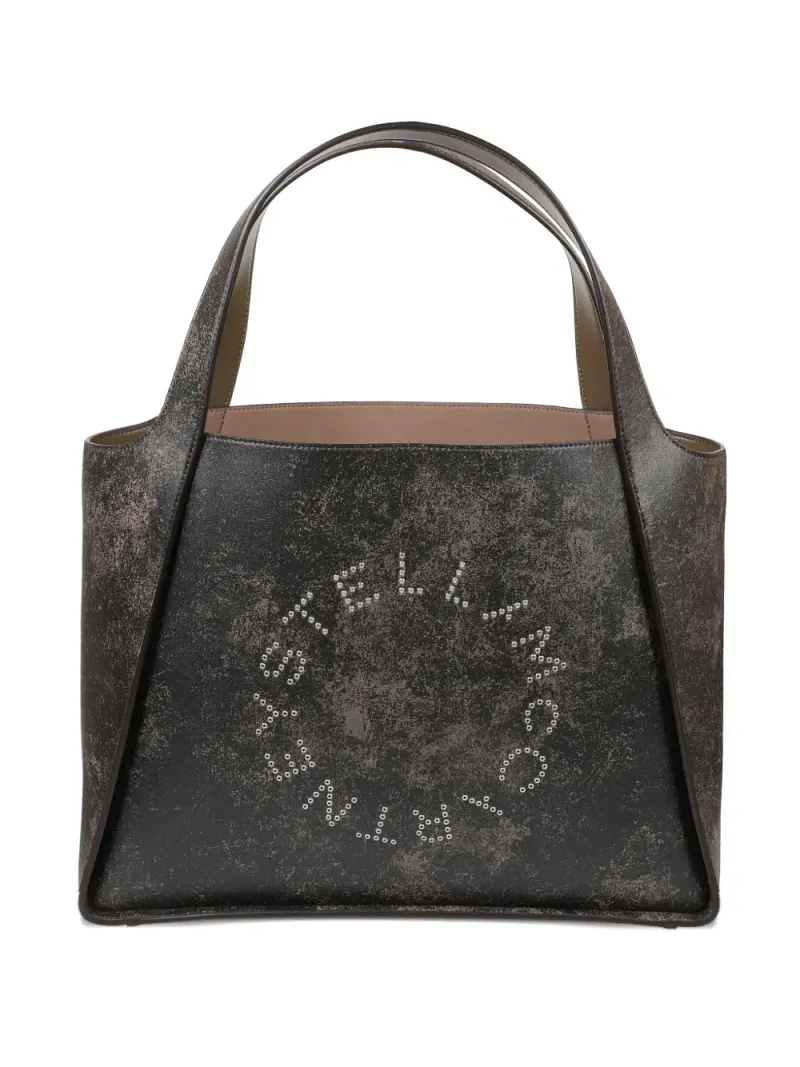 Stella McCartney Distressed-Tote Bag mit Logo in Grau