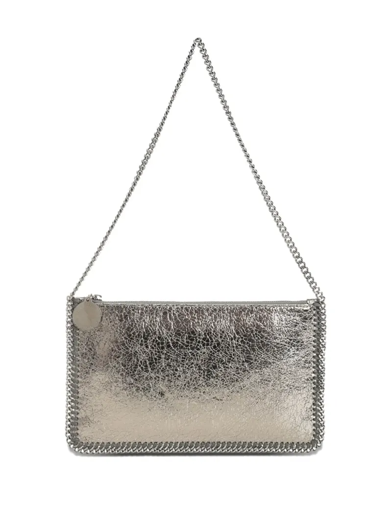 Stella McCartney Falabella Clutch im Metallic-Look in Grau