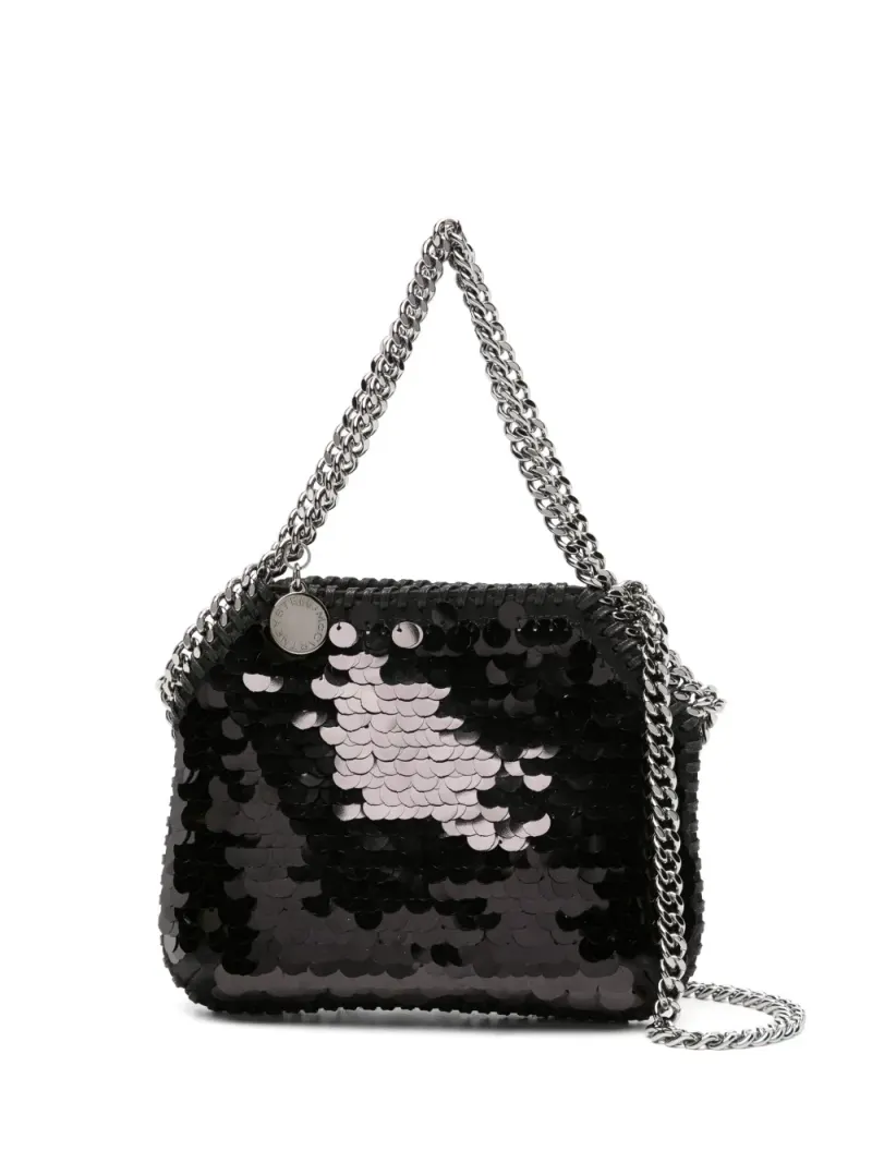 Stella McCartney Falabella Schultertasche mit Pailletten in Schwarz