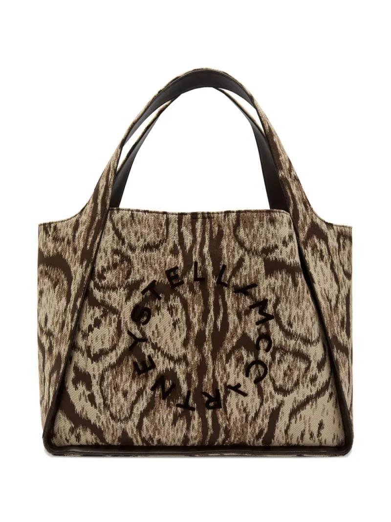 Stella McCartney Gemusterter Shopper in Nude