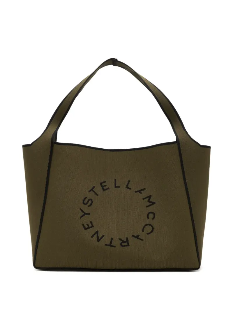 Stella McCartney Handtasche mit Logo-Print in Grün