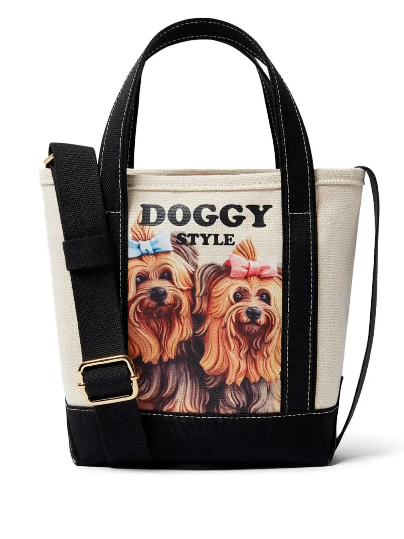 Stella McCartney Tote Bag mit Hunde-Print in Nude