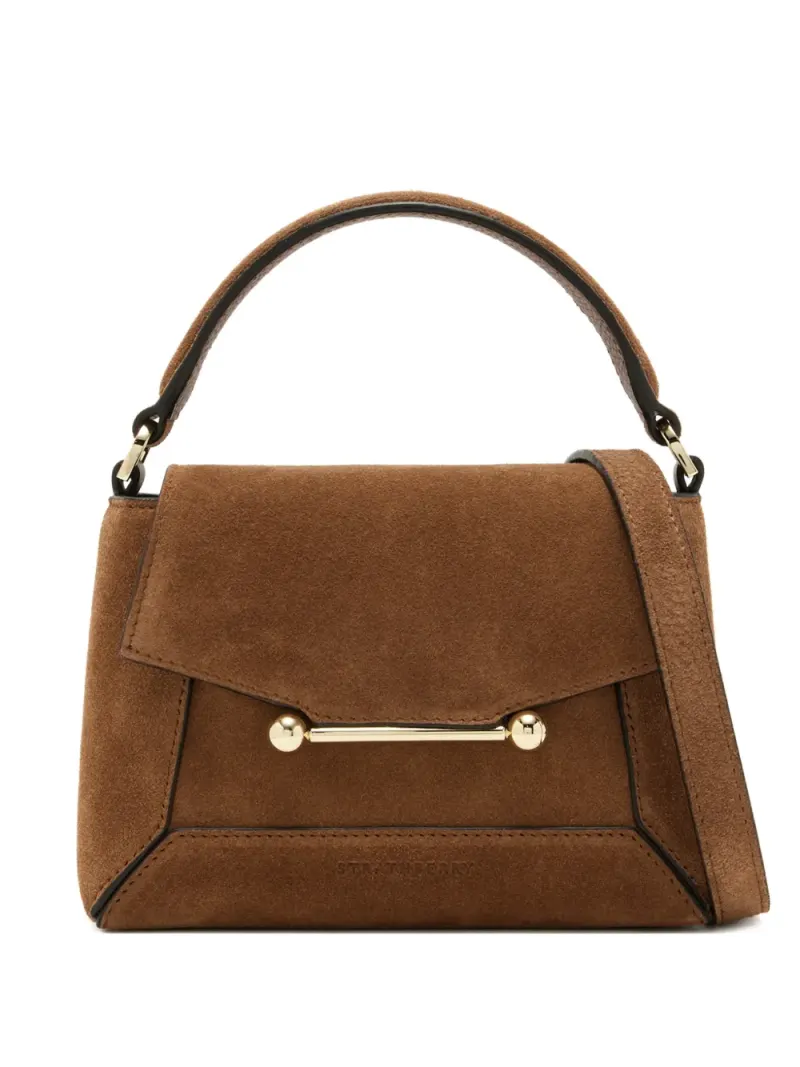 Strathberry Nano Mosaic Mini-Tasche mit Henkel Mini in Braun