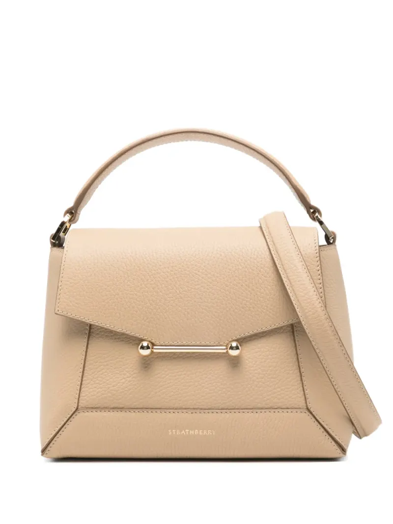 Strathberry Mosaic Tote Bag mit Logo-Print in Nude