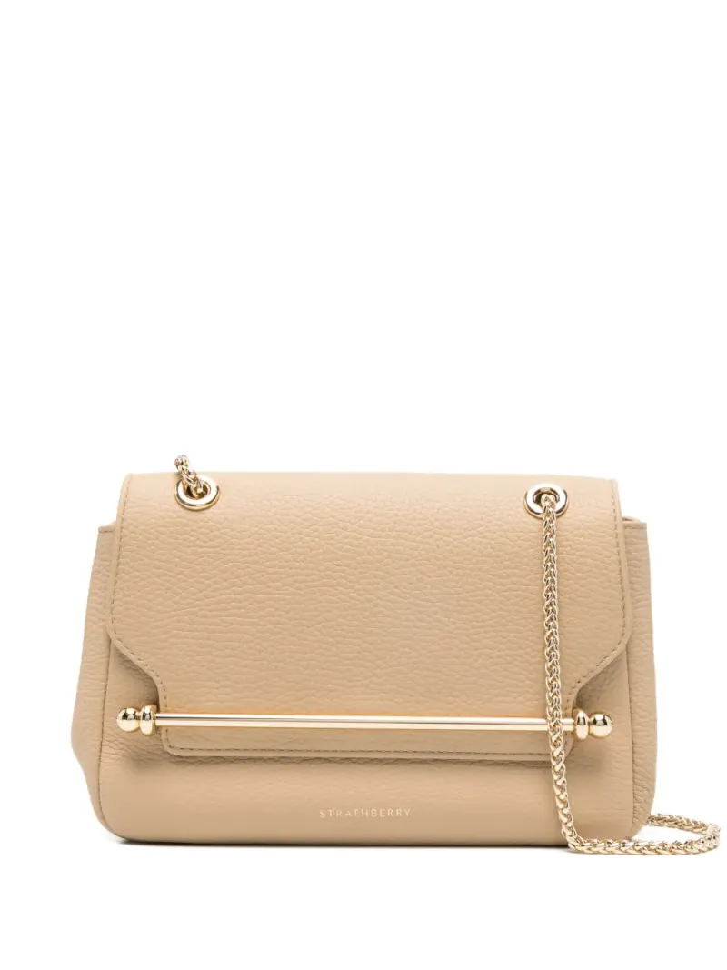 Strathberry Schultertasche mit Kettenriemen in Nude