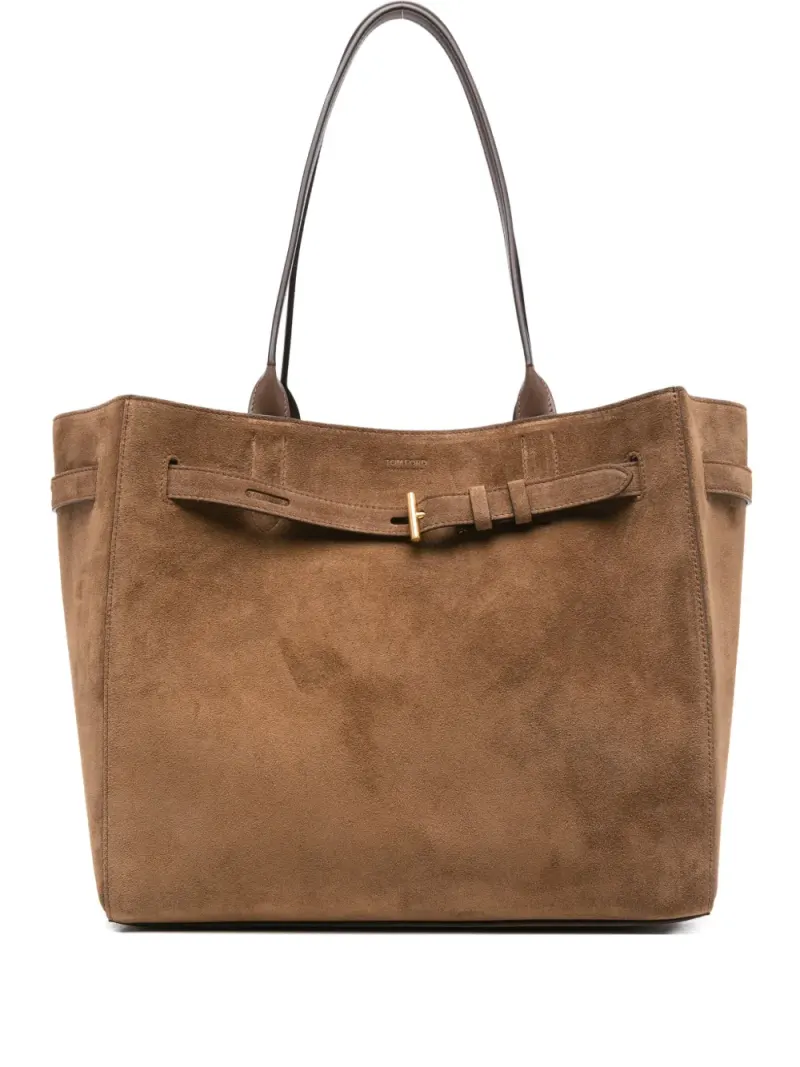 Tom Ford Mittelgroßer Audrey Tote Bag aus Wildleder in Braun Wildleder-Leder