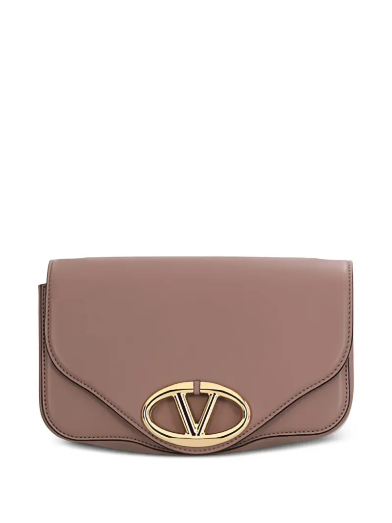 Valentino Gebogene VLogo-Signature Schultertasche in Braun