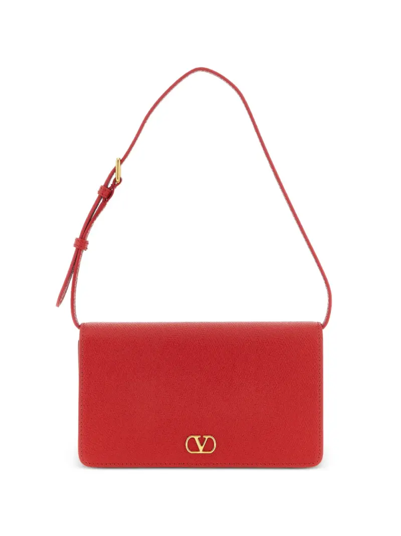 Valentino Gekörnte Schultertasche mit VLogo
