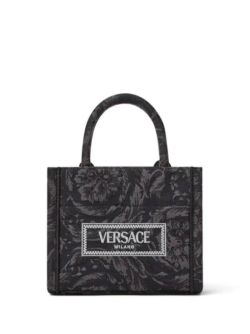 Versace Extra-kleine Barocco Athena Handtasche in Schwarz