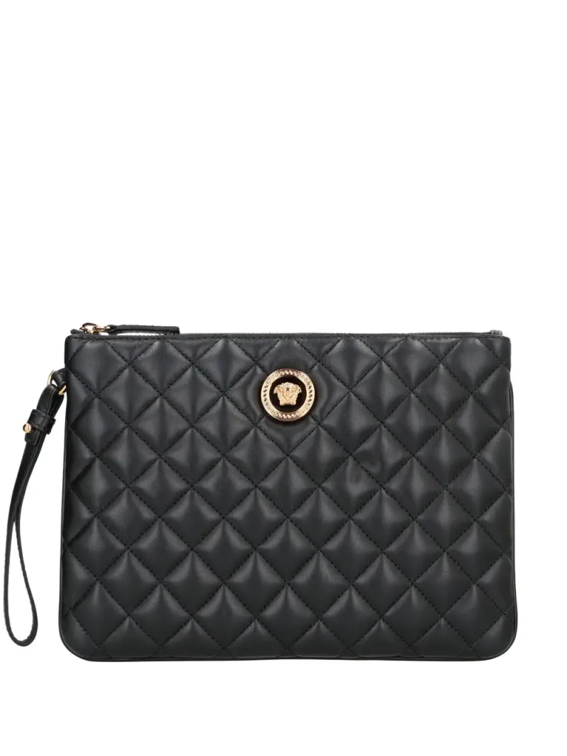 Versace Gesteppte Clutch mit Logo
