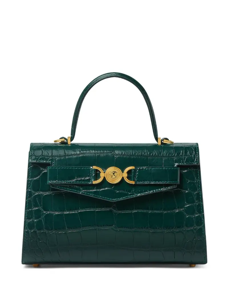 Versace Mittelgroße Love Tote Bag mit Prägung in Grün