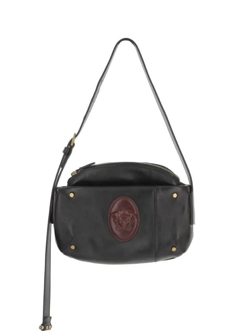 Versace Medallion Schultertasche in Schwarz