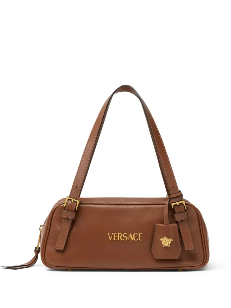 Versace Tag Bowling Schultertasche in Braun