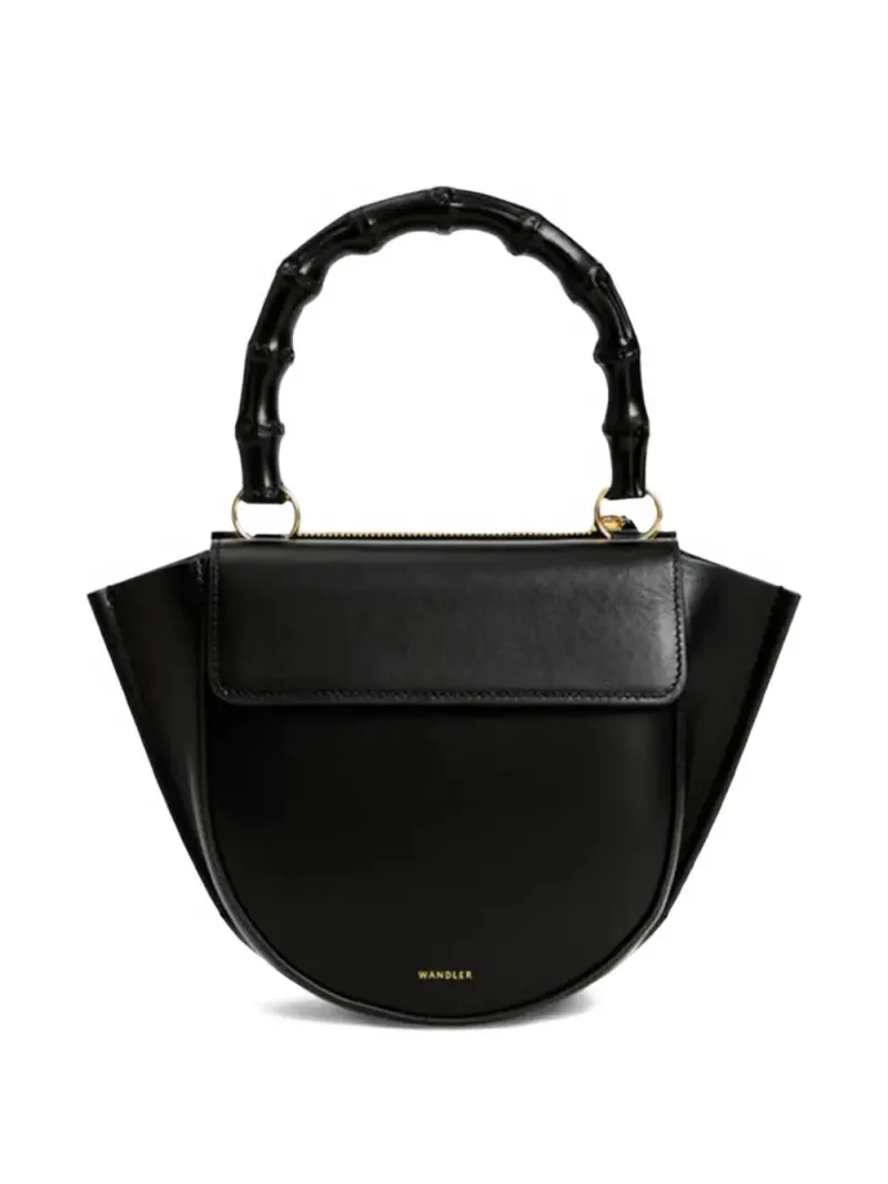 Wandler Hortensia Handtasche aus Bambus in Schwarz