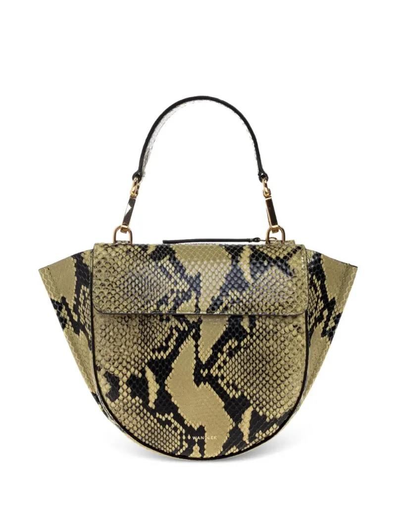 Wandler Mia Tote Bag aus Schlangenleder in Grün