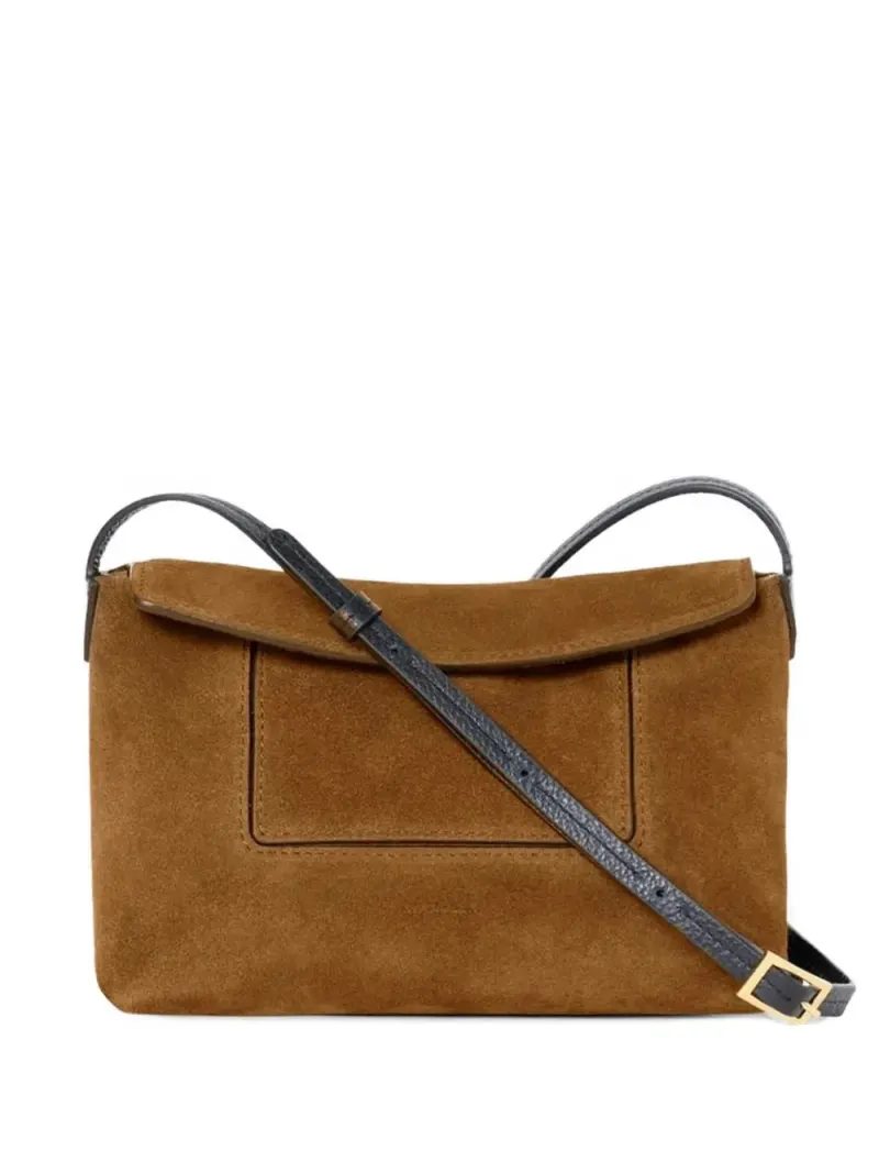 Wandler Mini Penelope Wildleder-Schultertasche mit Klappe Mini in Braun Wildleder-Leder