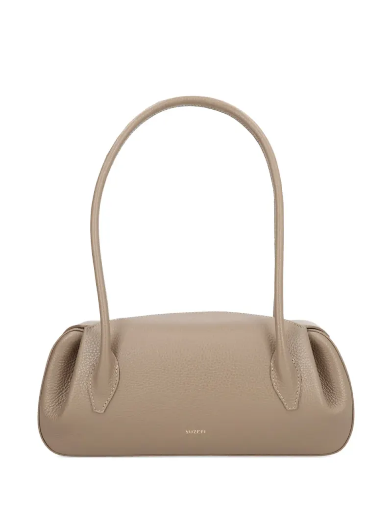 Yuzefi Geraffte Oyster Schultertasche in Nude