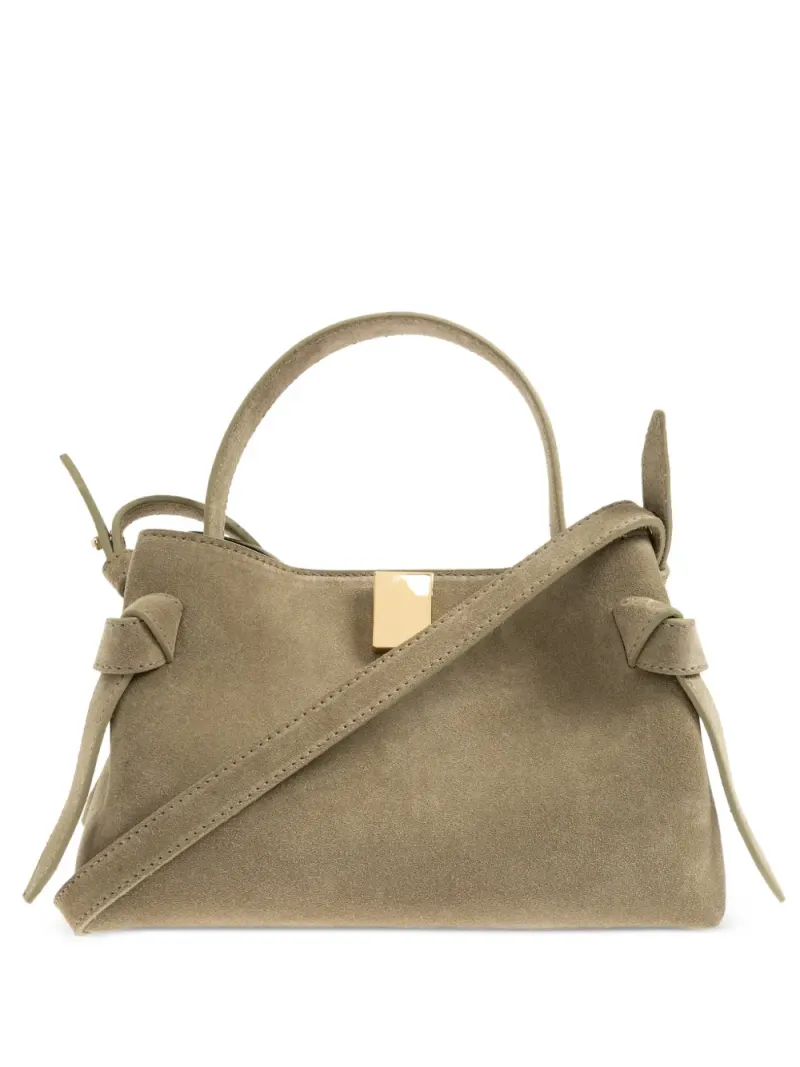Yuzefi mini Gyoza suede tote bag in Grün
