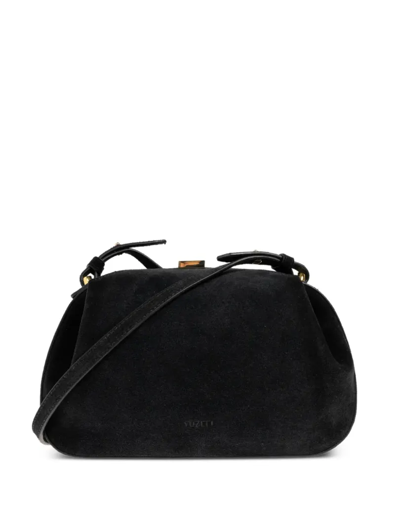 Yuzefi mini Oyster suede-finish chain-link tote bag in Schwarz