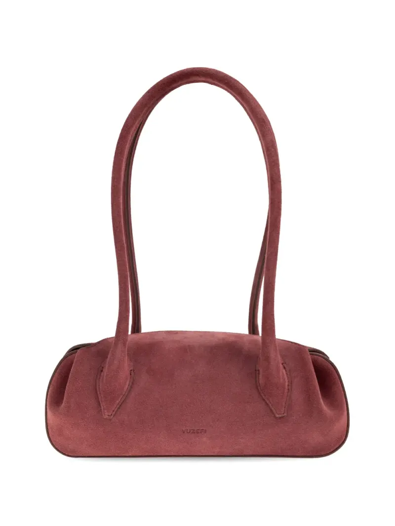 Yuzefi mini Oyster suede-finish leather shoulder bag in Rosa